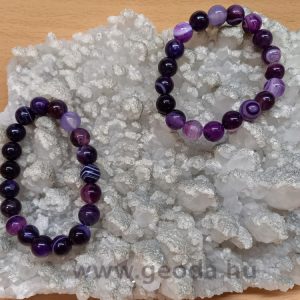 Achát (lila) golyós karkötő