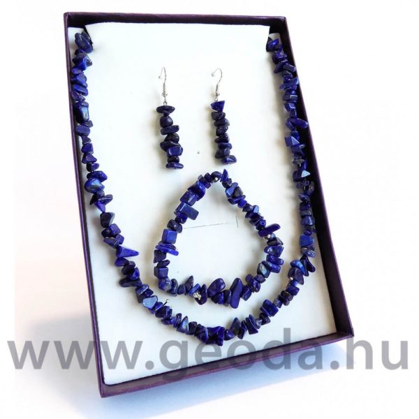 Lápisz lazuli szett (nyaklánc, karkötő, fülbevaló)